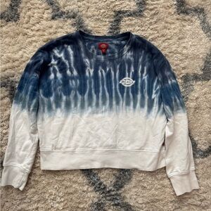 Dickies Blue and White Tie-Dye Women's Sweatshirt